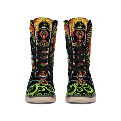 The Seven Chakras Print Winter Boots