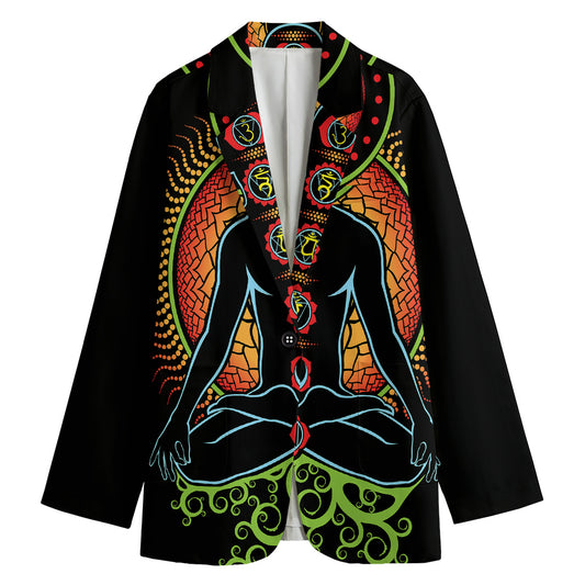 The Seven Chakras Print Women's Cotton Blazer