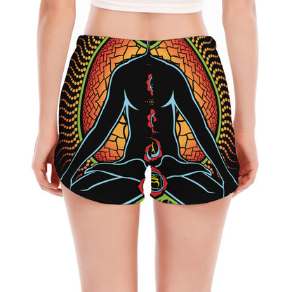 The Seven Chakras Print Women's Split Running Shorts