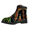 The Seven Chakras Print Padded Collar Lace Up Boots