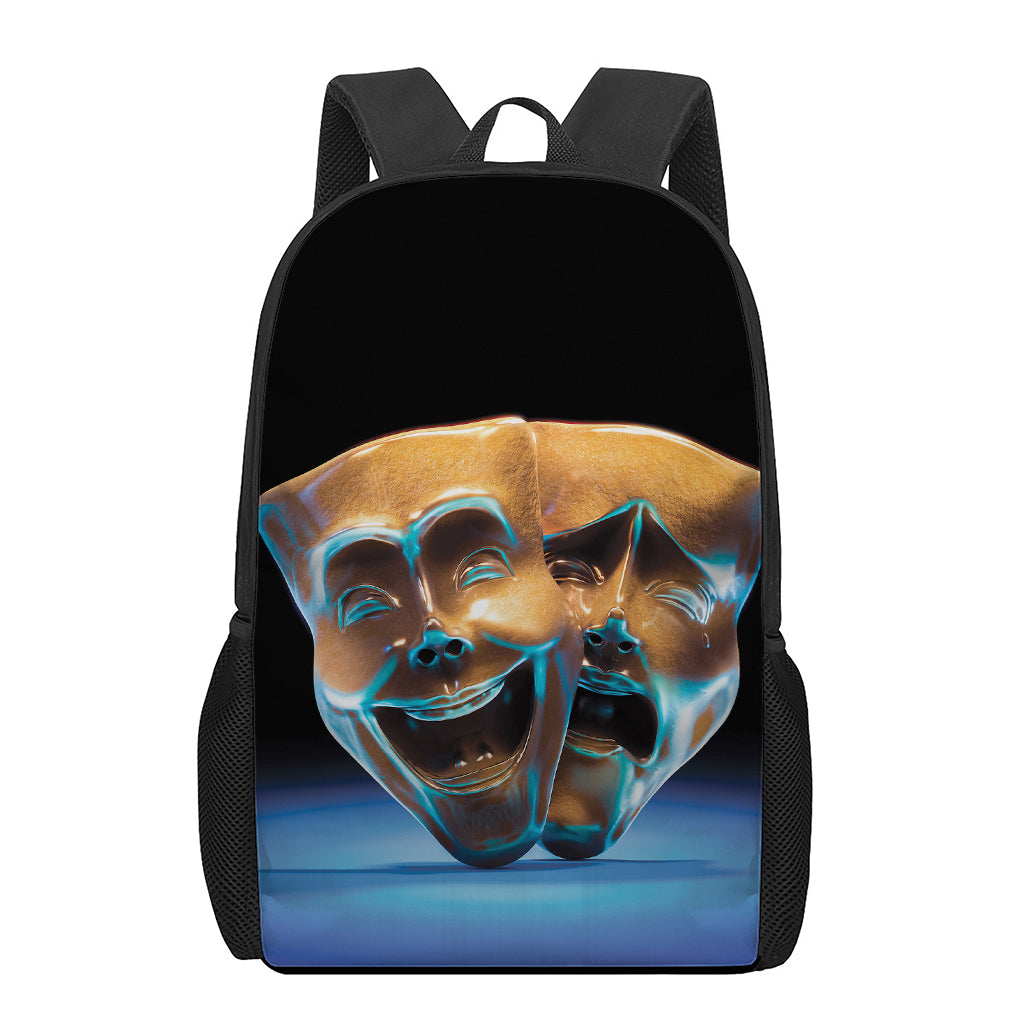The Sock And Buskin Theatre Masks Print 17 Inch Backpack