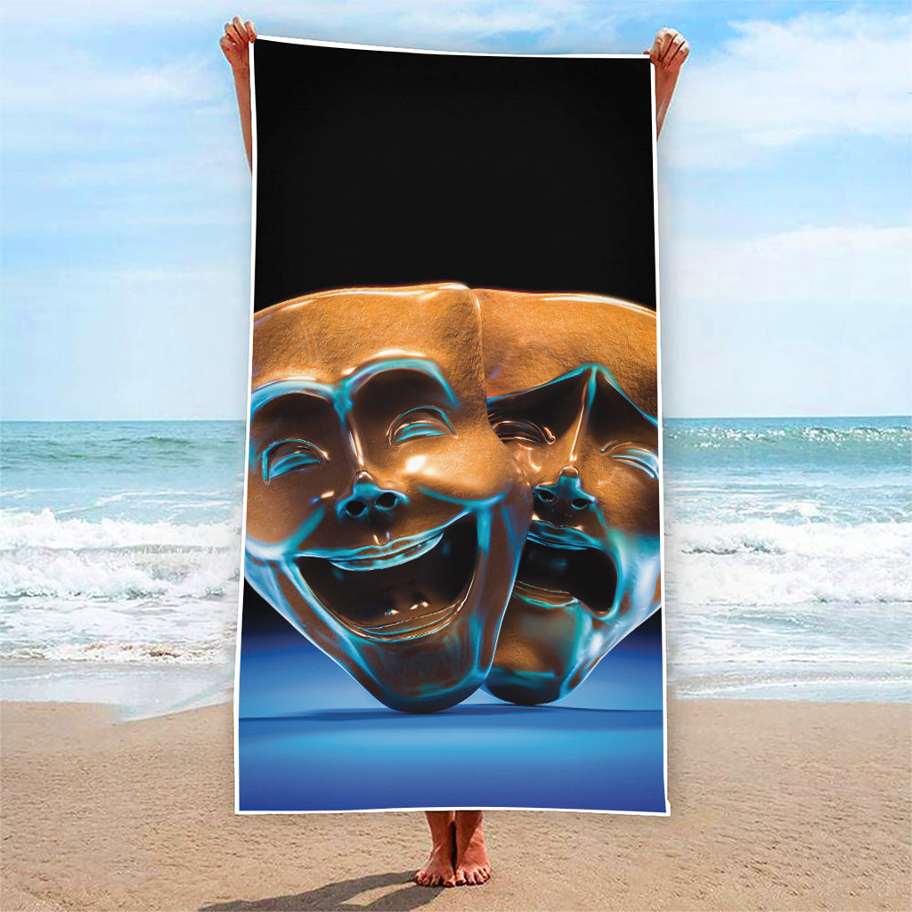 The Sock And Buskin Theatre Masks Print Beach Towel