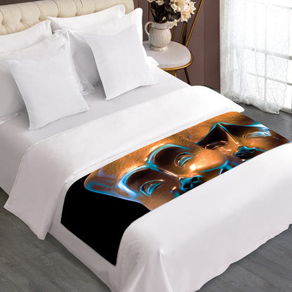 The Sock And Buskin Theatre Masks Print Bed Runner
