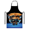 The Sock And Buskin Theatre Masks Print Bib Apron With Pocket