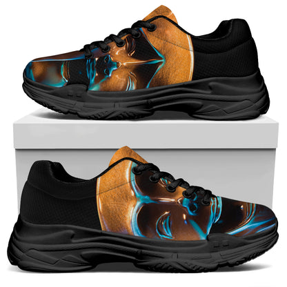 The Sock And Buskin Theatre Masks Print Black Chunky Shoes