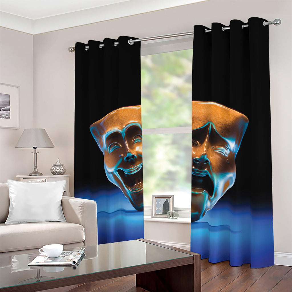The Sock And Buskin Theatre Masks Print Blackout Grommet Curtains