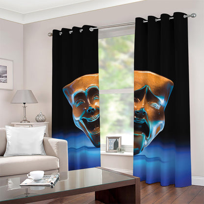 The Sock And Buskin Theatre Masks Print Blackout Grommet Curtains