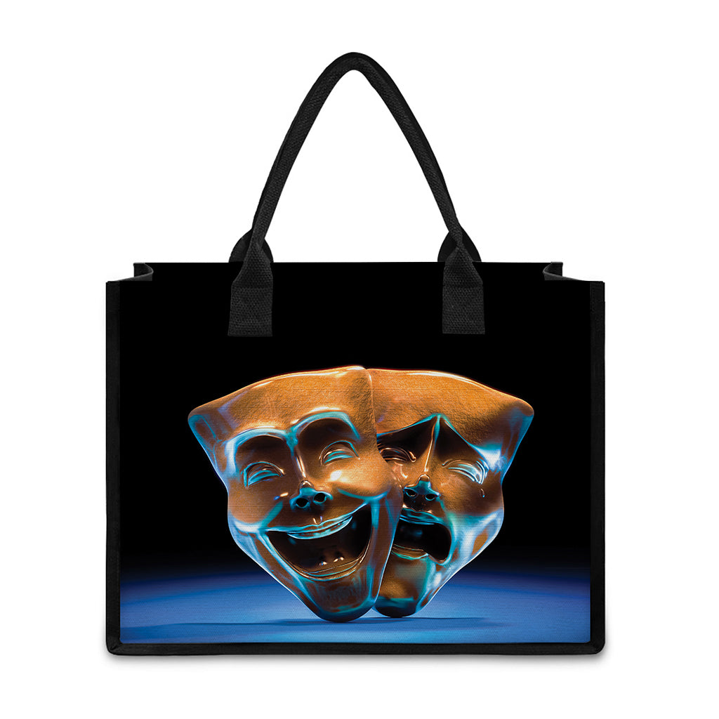 The Sock And Buskin Theatre Masks Print Canvas Tote Bag
