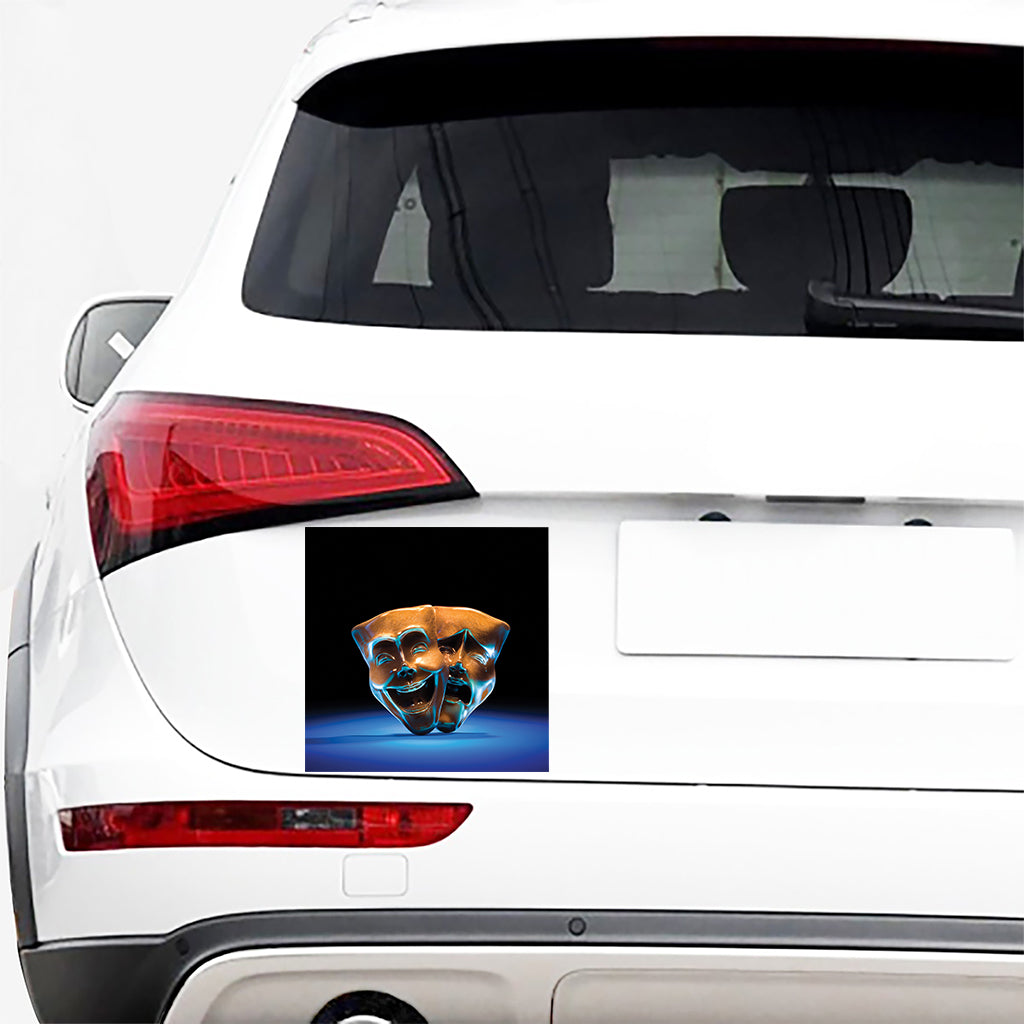 The Sock And Buskin Theatre Masks Print Car Sticker