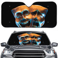 The Sock And Buskin Theatre Masks Print Car Windshield Sun Shade