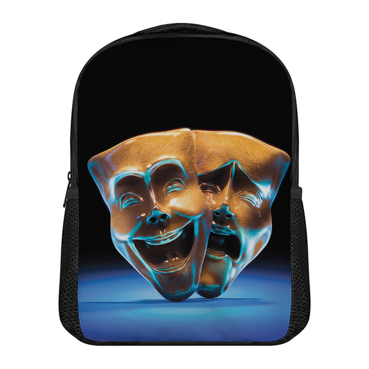 The Sock And Buskin Theatre Masks Print Casual Backpack