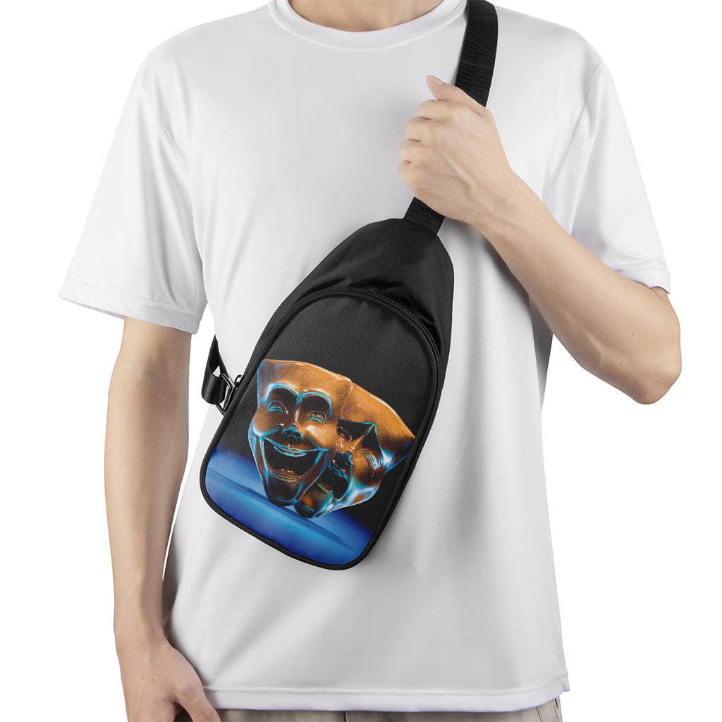The Sock And Buskin Theatre Masks Print Chest Bag