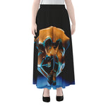 The Sock And Buskin Theatre Masks Print Chiffon Maxi Skirt