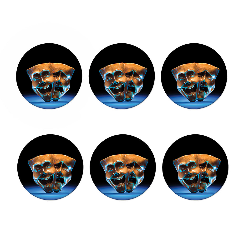 The Sock And Buskin Theatre Masks Print Coaster Set