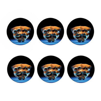The Sock And Buskin Theatre Masks Print Coaster Set