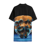 The Sock And Buskin Theatre Masks Print Cotton Hawaiian Shirt