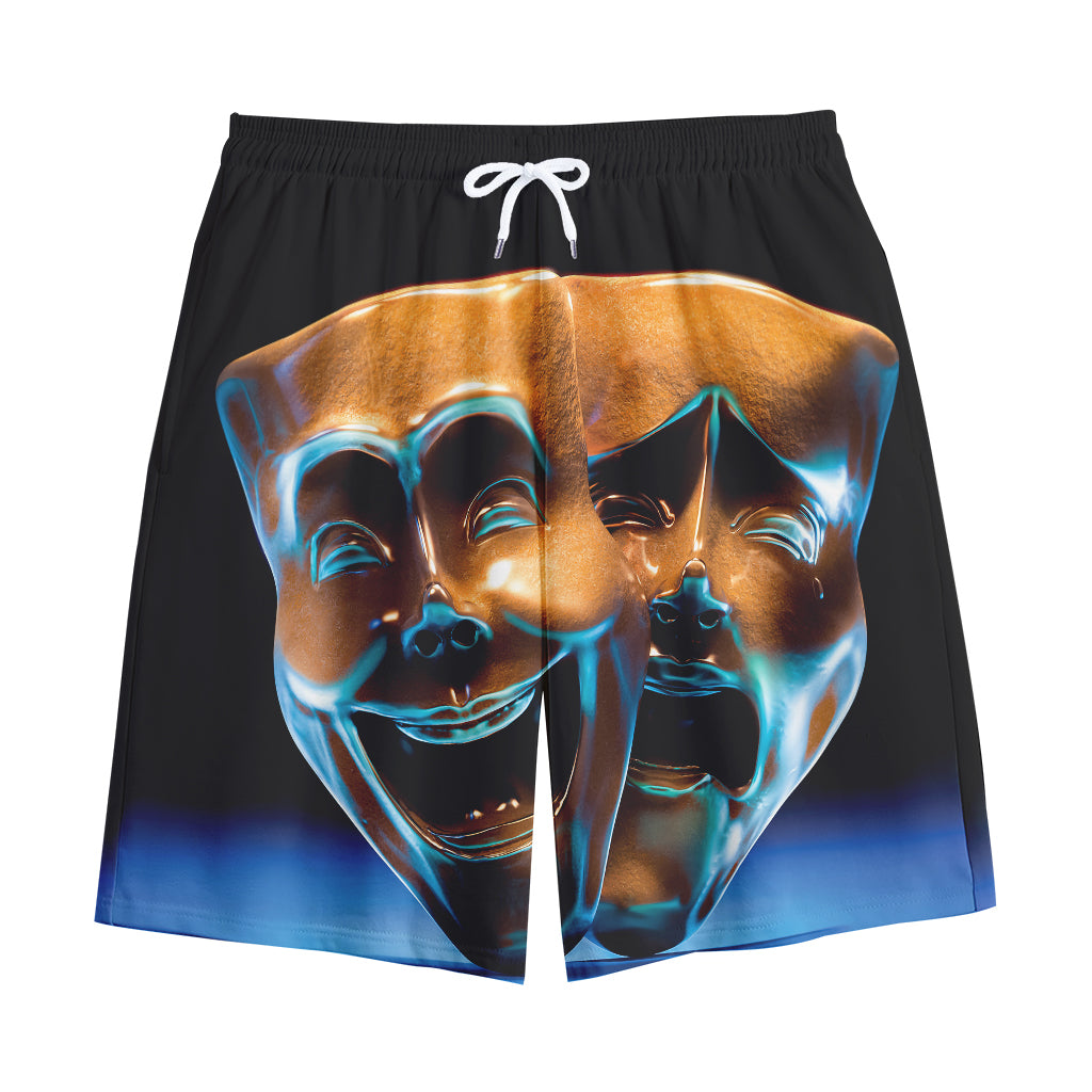The Sock And Buskin Theatre Masks Print Cotton Shorts