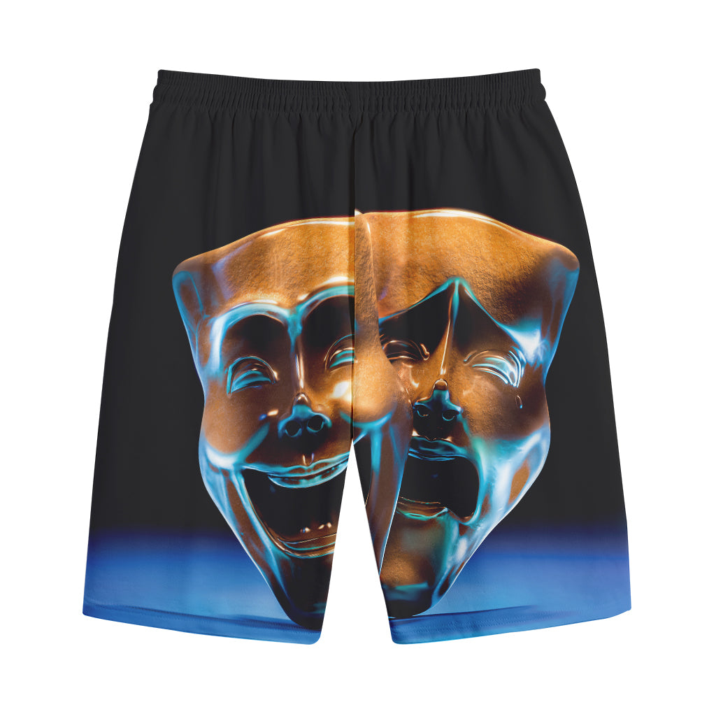 The Sock And Buskin Theatre Masks Print Cotton Shorts