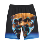 The Sock And Buskin Theatre Masks Print Cotton Shorts