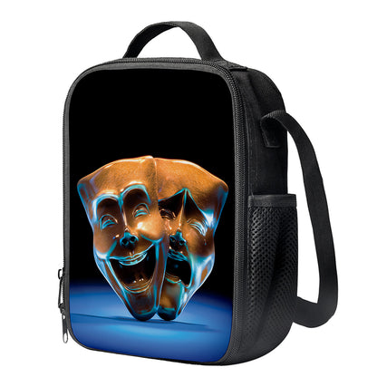 The Sock And Buskin Theatre Masks Print Crossbody Lunch Bag