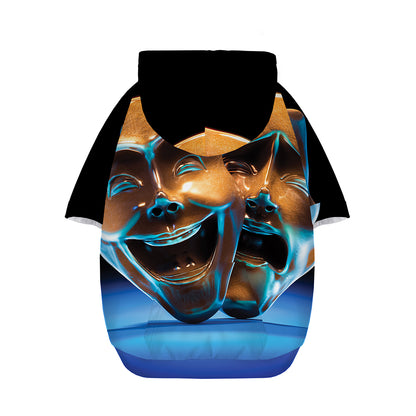 The Sock And Buskin Theatre Masks Print Dog Zip Up Hoodie