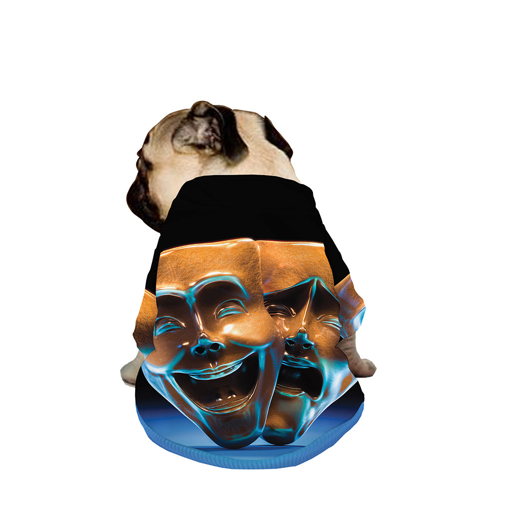 The Sock And Buskin Theatre Masks Print Dog Zip Up Jacket