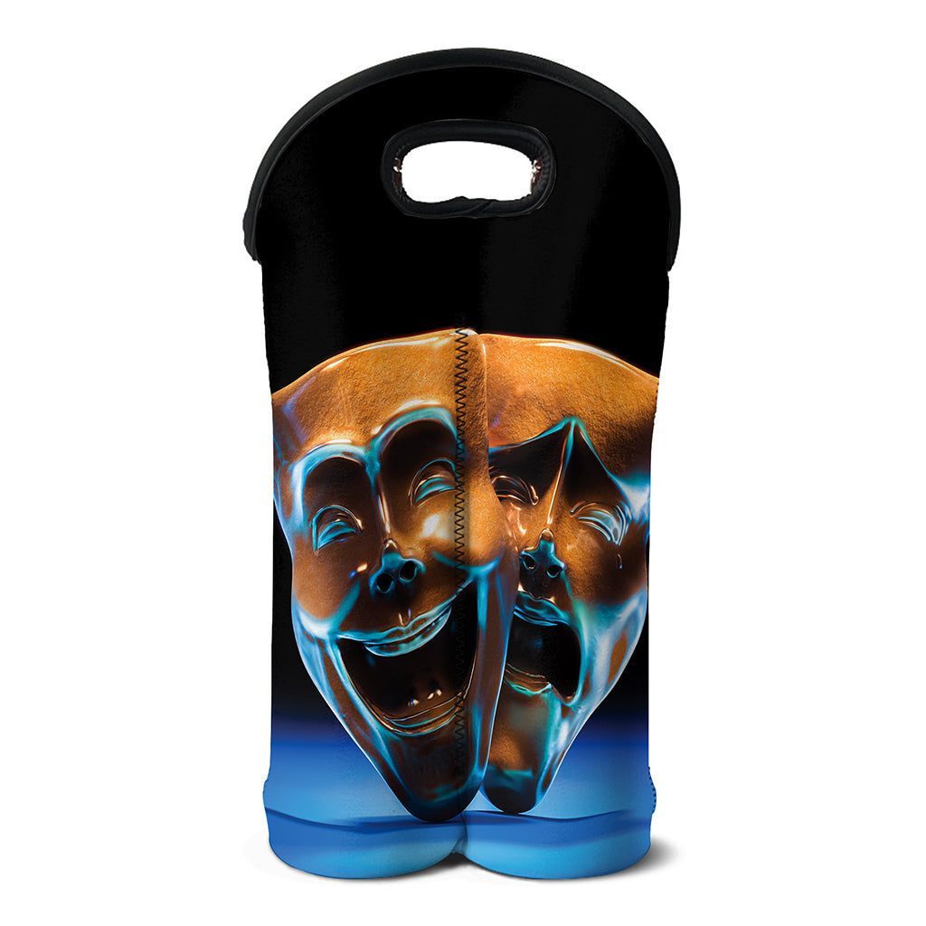 The Sock And Buskin Theatre Masks Print Double Neoprene Wine Tote