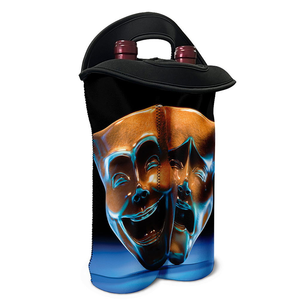 The Sock And Buskin Theatre Masks Print Double Neoprene Wine Tote