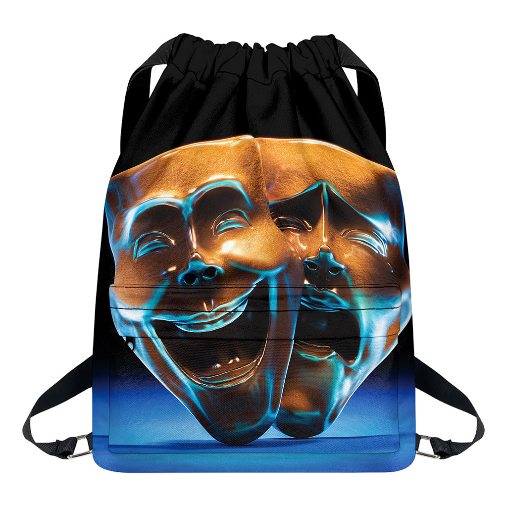 The Sock And Buskin Theatre Masks Print Drawstring Backpack