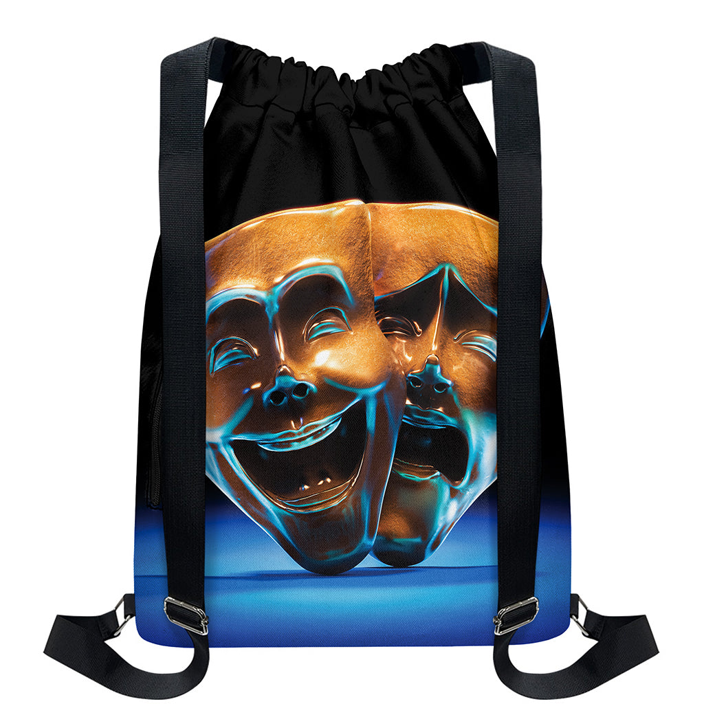 The Sock And Buskin Theatre Masks Print Drawstring Backpack
