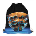 The Sock And Buskin Theatre Masks Print Drawstring Bag