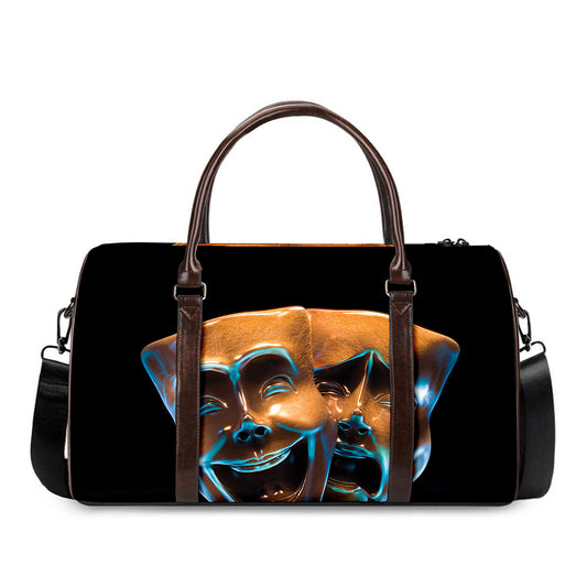 The Sock And Buskin Theatre Masks Print Duffle Bag