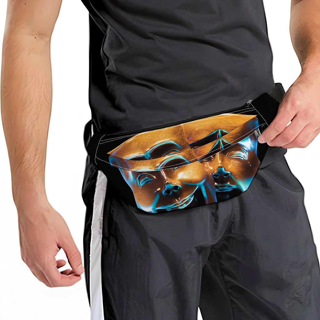 The Sock And Buskin Theatre Masks Print Fanny Pack