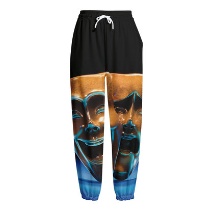 The Sock And Buskin Theatre Masks Print Fleece Lined Knit Pants