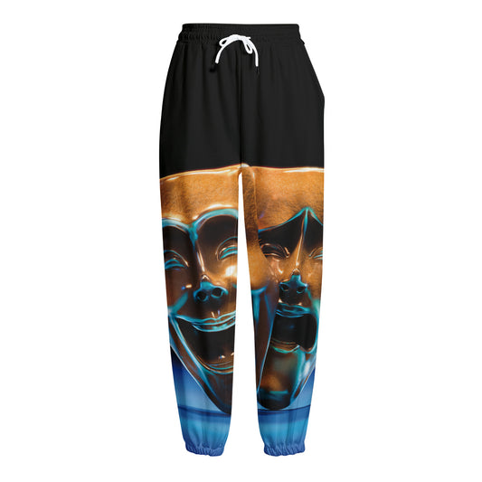 The Sock And Buskin Theatre Masks Print Fleece Lined Knit Pants