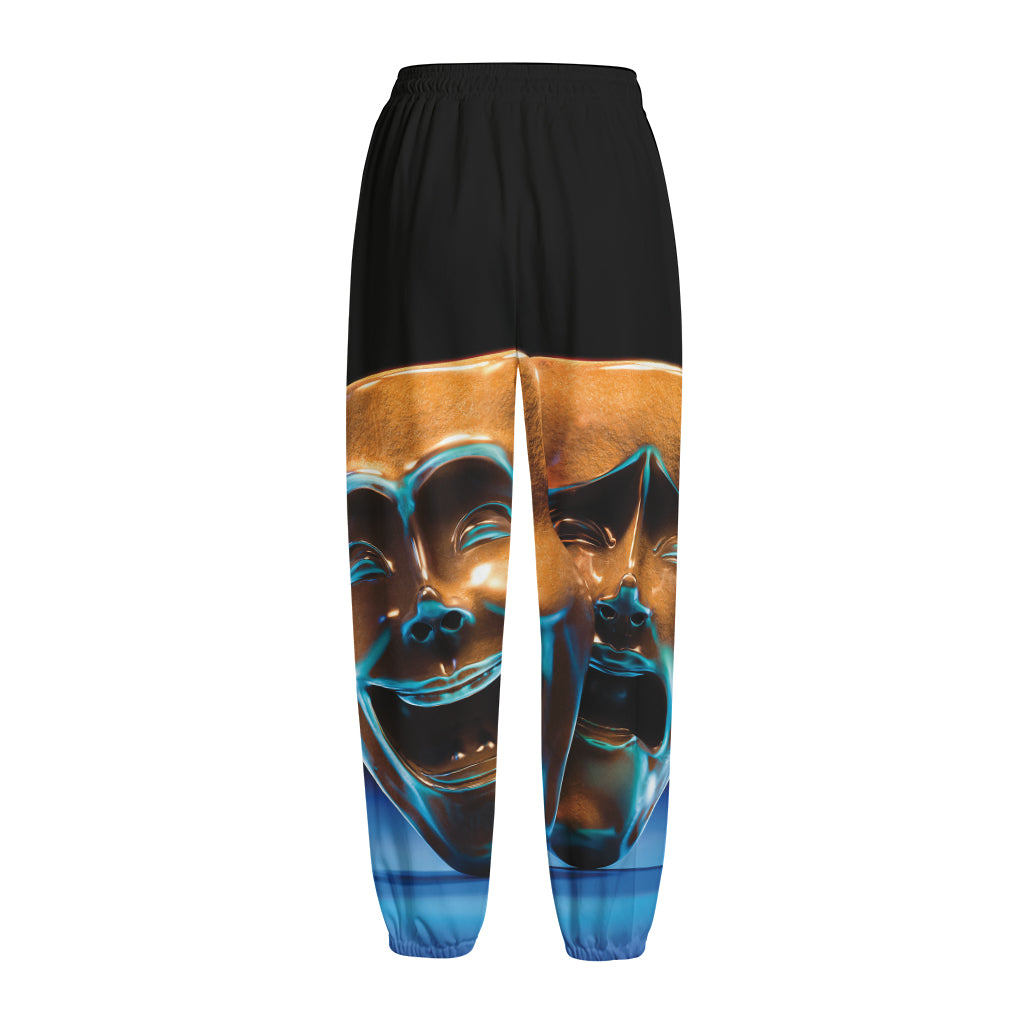 The Sock And Buskin Theatre Masks Print Fleece Lined Knit Pants