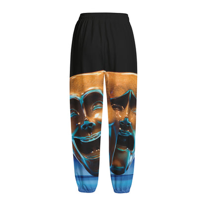The Sock And Buskin Theatre Masks Print Fleece Lined Knit Pants