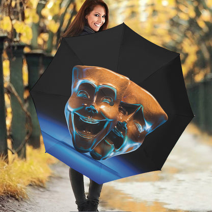 The Sock And Buskin Theatre Masks Print Foldable Umbrella