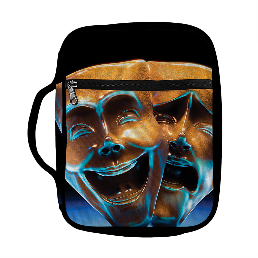 The Sock And Buskin Theatre Masks Print Front Pocket Bible Bag