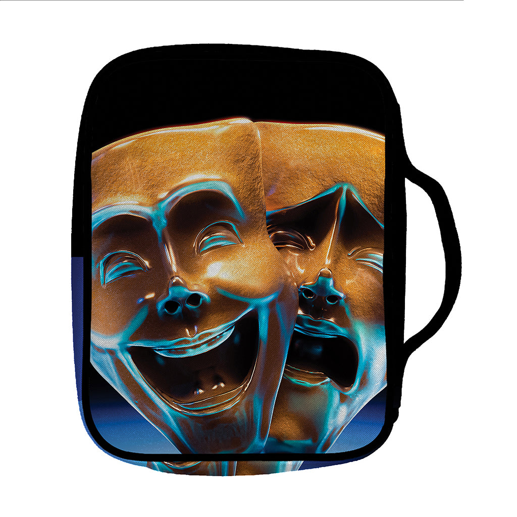 The Sock And Buskin Theatre Masks Print Front Pocket Bible Bag