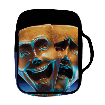 The Sock And Buskin Theatre Masks Print Front Pocket Bible Bag