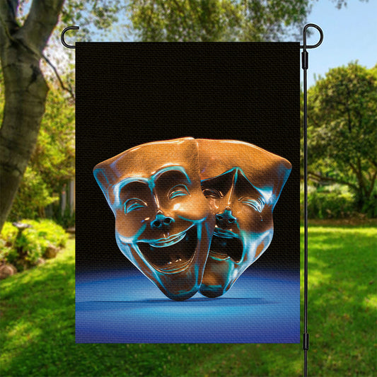 The Sock And Buskin Theatre Masks Print Garden Flag