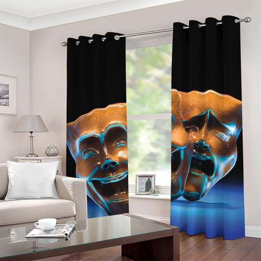 The Sock And Buskin Theatre Masks Print Grommet Curtains