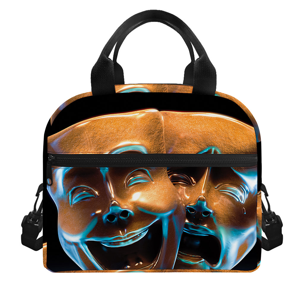 The Sock And Buskin Theatre Masks Print Insulated Lunch Bag