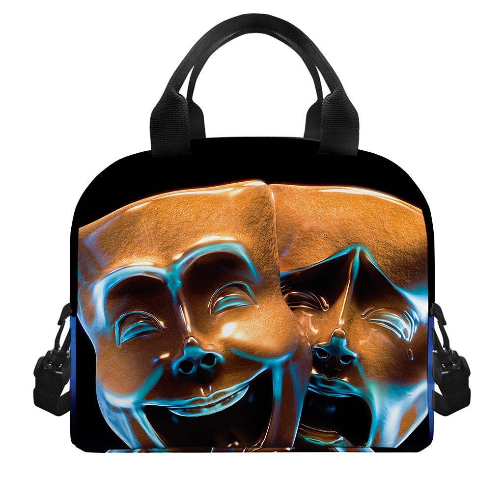 The Sock And Buskin Theatre Masks Print Insulated Lunch Bag