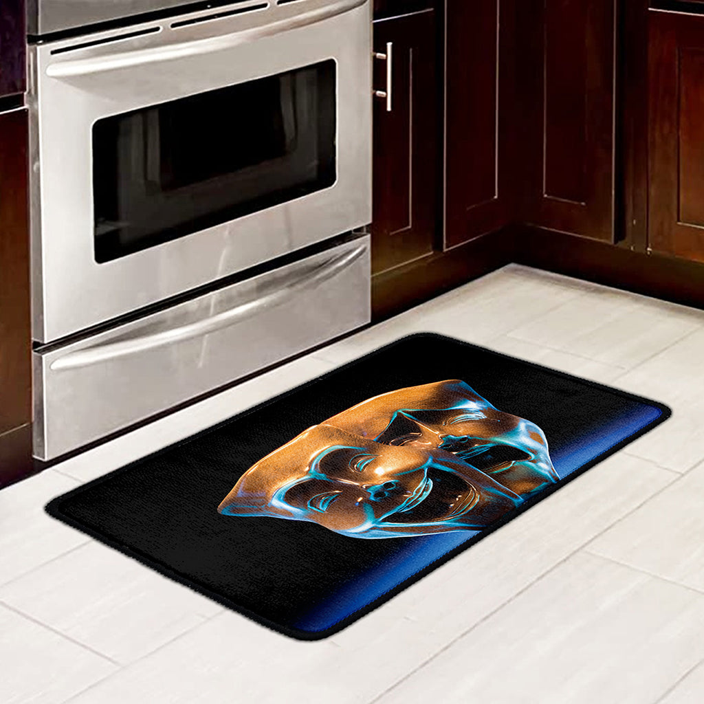 The Sock And Buskin Theatre Masks Print Kitchen Mat