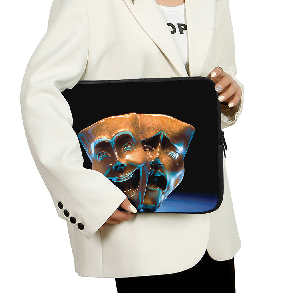 The Sock And Buskin Theatre Masks Print Laptop Sleeve