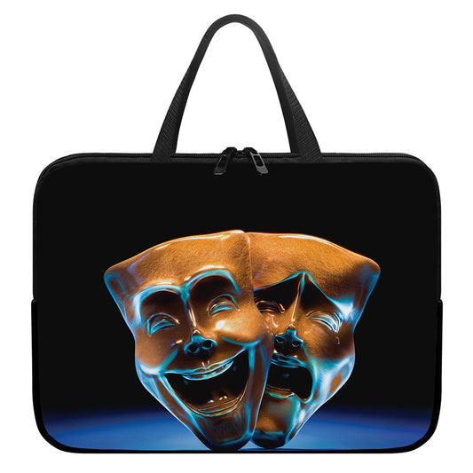 The Sock And Buskin Theatre Masks Print Laptop Sleeve With Handle