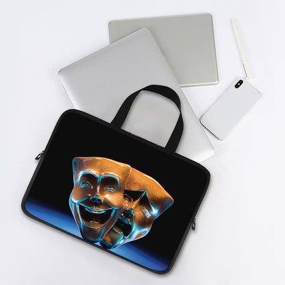 The Sock And Buskin Theatre Masks Print Laptop Sleeve With Handle