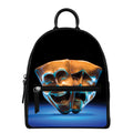 The Sock And Buskin Theatre Masks Print Leather Backpack